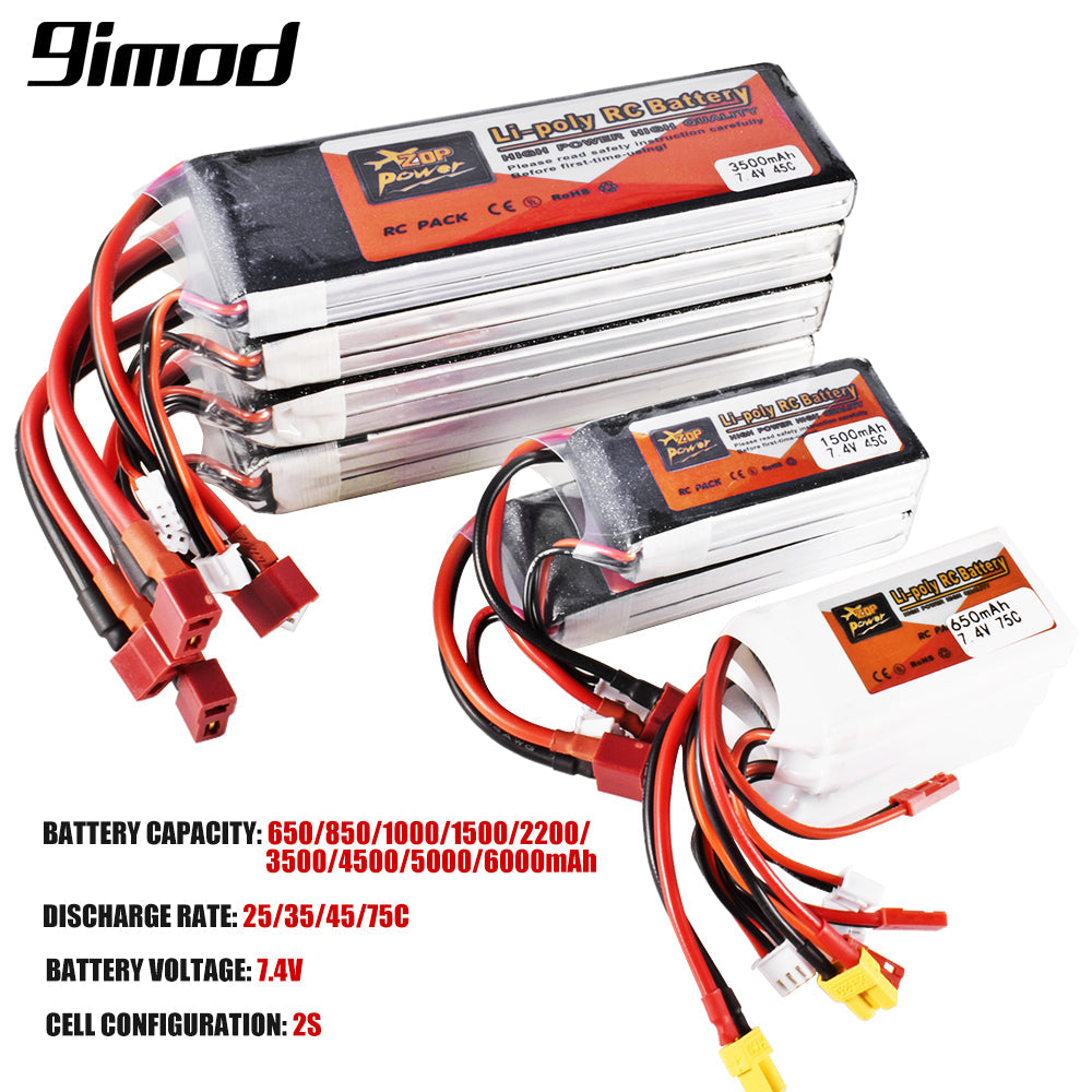 9IMOD 2S RC Lipo Battery 7.4V 4500/5000/6000mAh 45C T / XT60