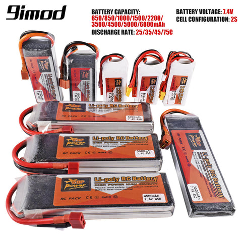 9IMOD 2S RC Lipo Battery 7.4V 4500/5000/6000mAh 45C T / XT60