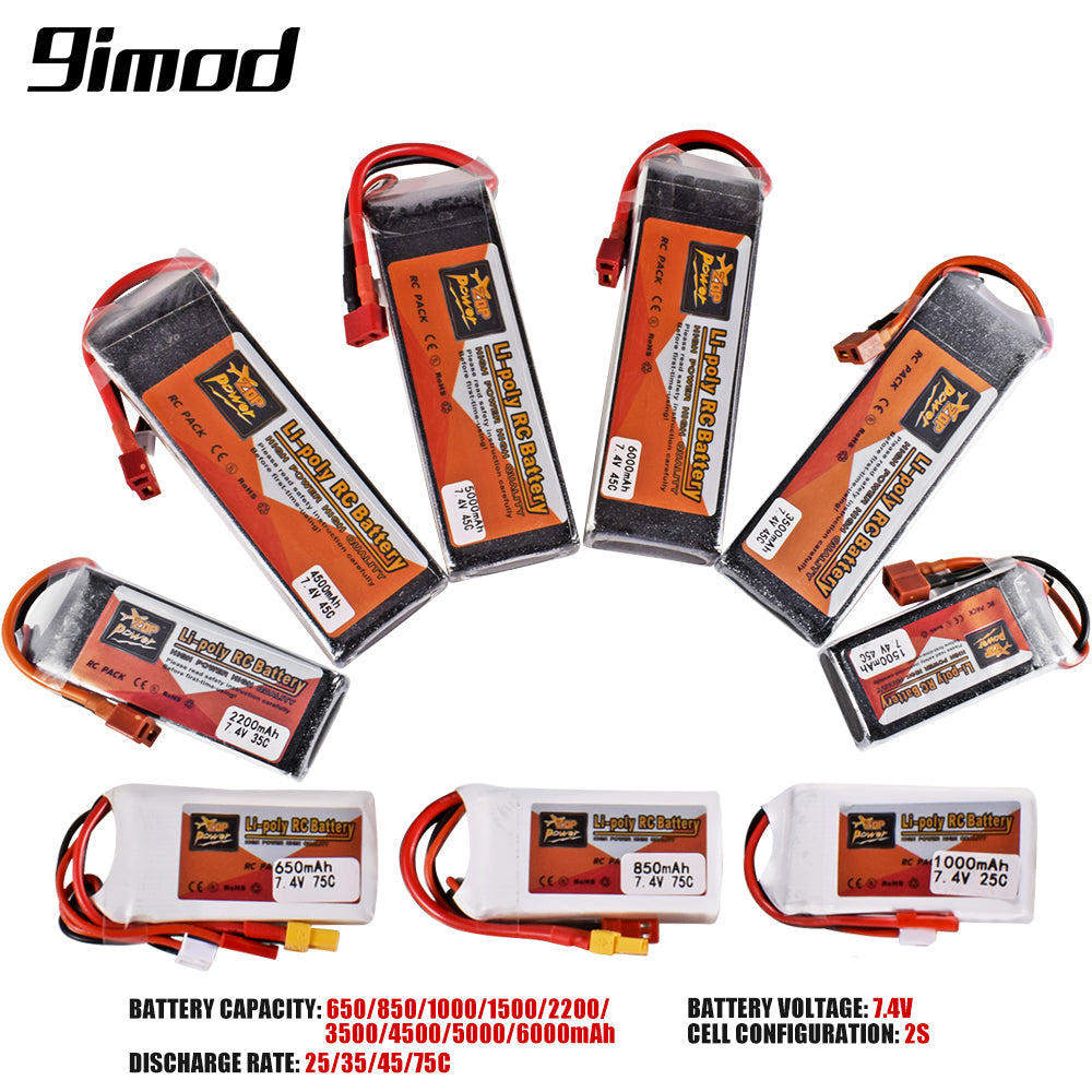 9IMOD 2S RC Lipo Battery 7.4V 4500/5000/6000mAh 45C T / XT60