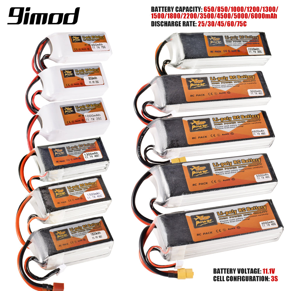 9IMOD 3S RC Lipo Battery 11.1V 1500/1800/3500/4500/5000mAh 45C T / XT60