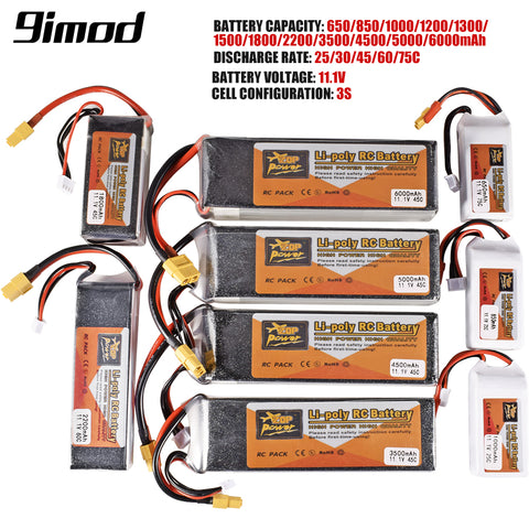 9IMOD 3S RC Lipo Battery 11.1V 1500/1800/3500/4500/5000mAh 45C T / XT60