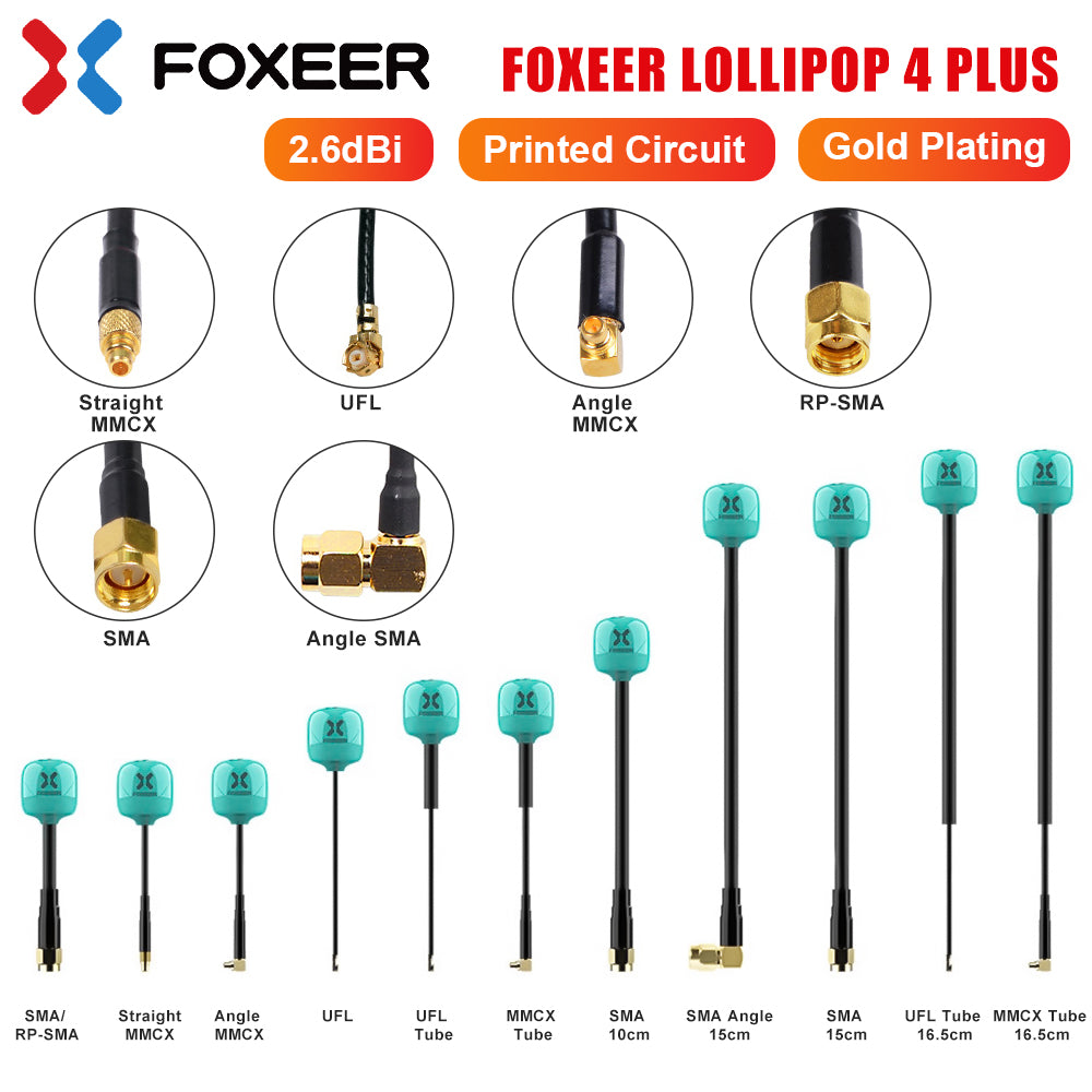 FOXEER Lollipop 4+plus Wire 2.6dBi FPV Drone 5.8G 2 Green