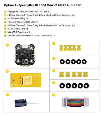 SpeedyBee F405 Mini Flight Controller Stack - BLS 35A 20x20 3-6S