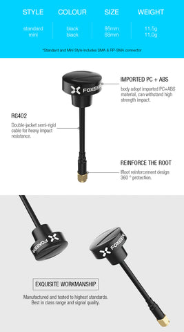 FOXEER 5.8G FPV Drone Wire High Gain Black 1