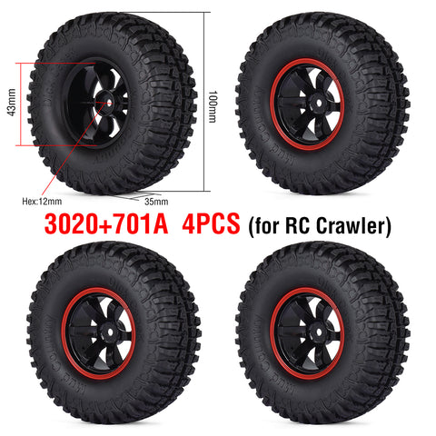1.9" Tires Aluminum SCX10/TRX4 1.9mm for 1/10 SCX10 TRX4 D90