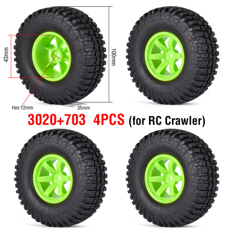 1.9" Tires Aluminum SCX10/TRX4 1.9mm for 1/10 SCX10 TRX4 D90