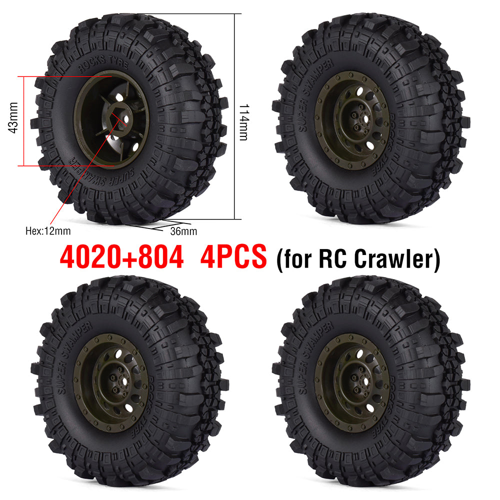 1.9" Tires Aluminum SCX10/TRX4 1.9mm for 1/10 SCX10 TRX4 D90