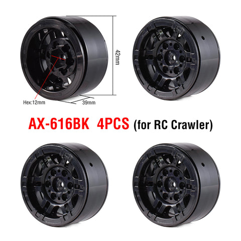 1.9" Tires Aluminum SCX10/TRX4 1.9mm for 1/10 SCX10 TRX4 D90