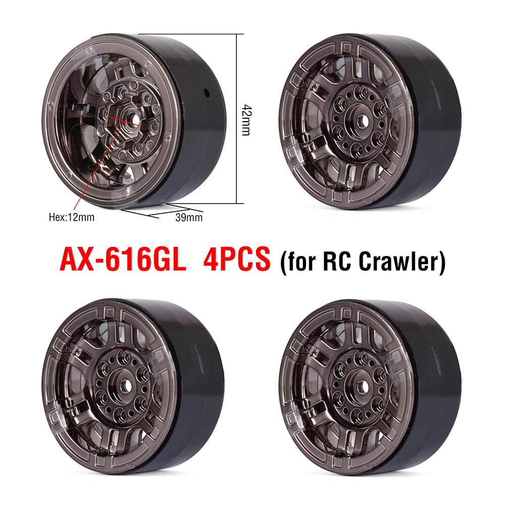 1.9" Tires Aluminum SCX10/TRX4 1.9mm for 1/10 SCX10 TRX4 D90
