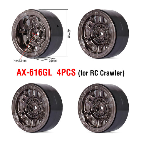 1.9" Tires Aluminum SCX10/TRX4 1.9mm for 1/10 SCX10 TRX4 D90