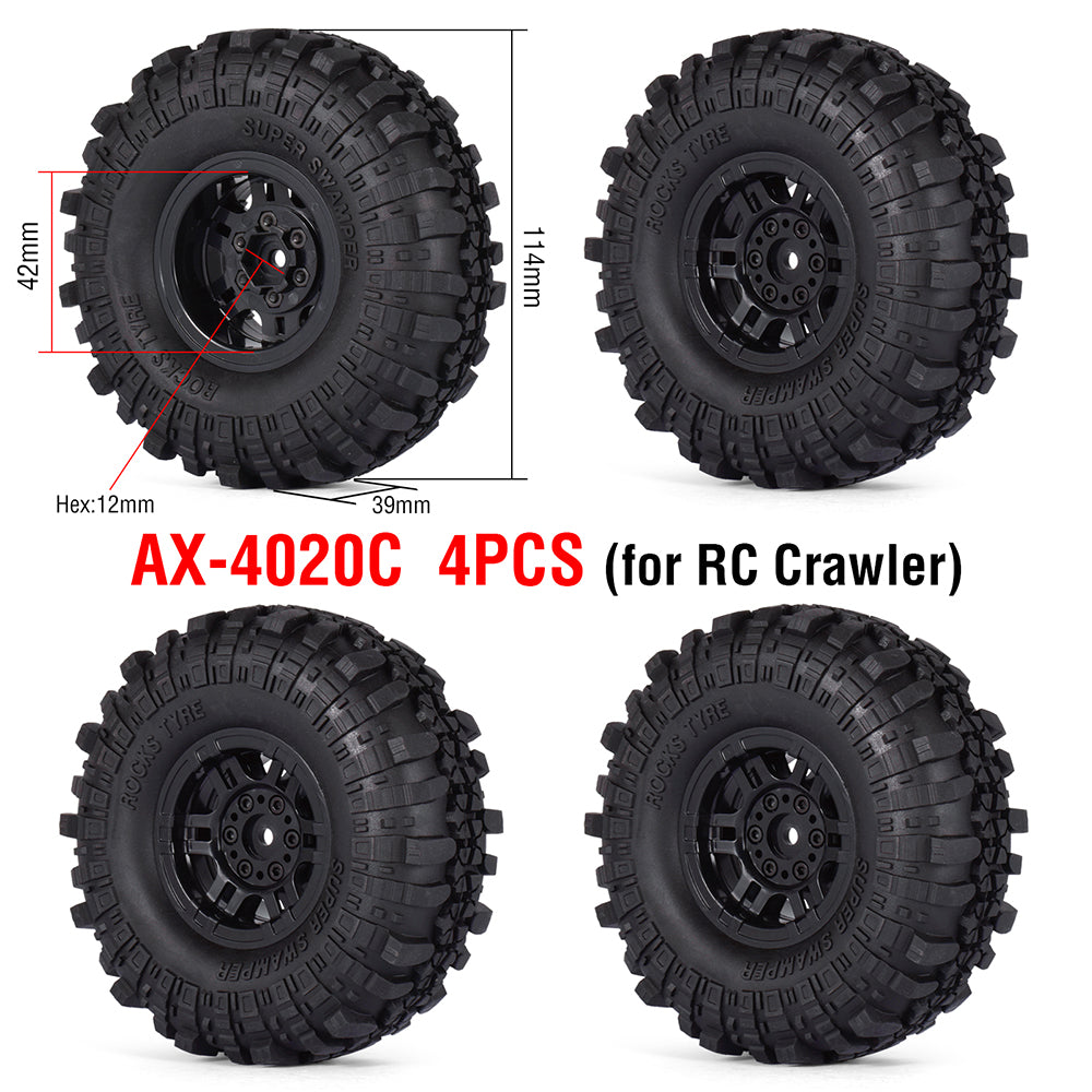 1.9" Tires Aluminum SCX10/TRX4 1.9mm for 1/10 SCX10 TRX4 D90