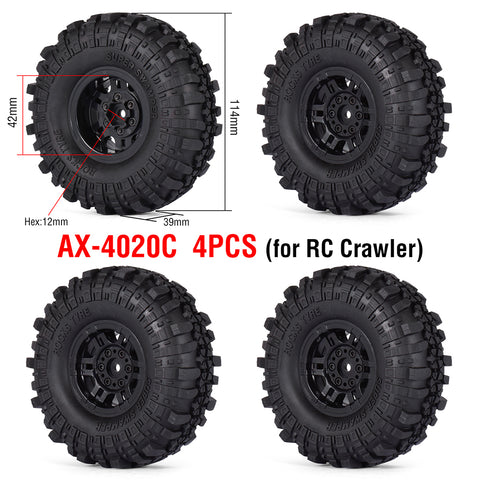1.9" Tires Aluminum SCX10/TRX4 1.9mm for 1/10 SCX10 TRX4 D90