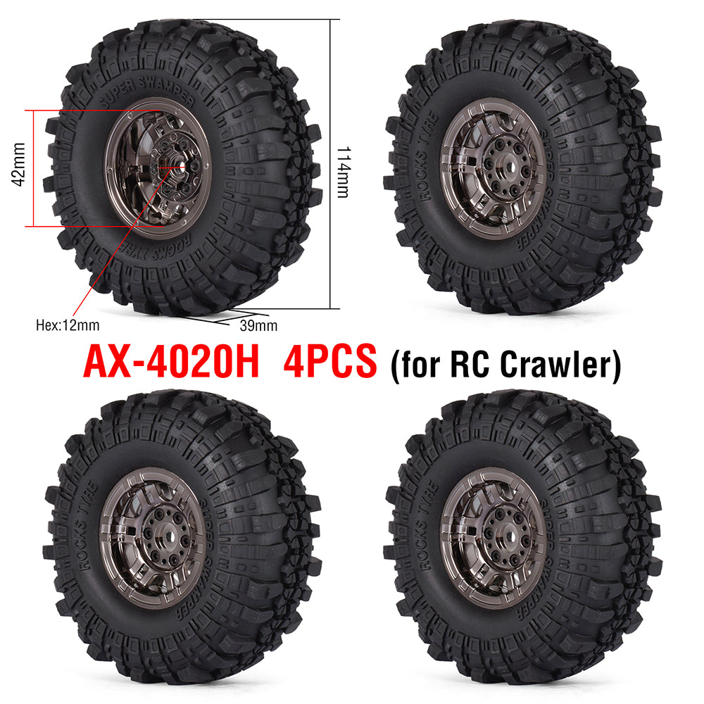 1.9" Tires Aluminum SCX10/TRX4 1.9mm for 1/10 SCX10 TRX4 D90