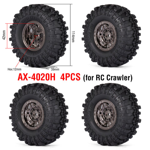 1.9" Tires Aluminum SCX10/TRX4 1.9mm for 1/10 SCX10 TRX4 D90