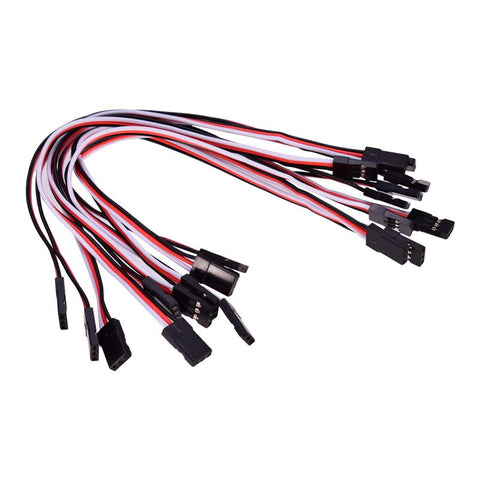 200mm RC Wire 30 futaba 3 JR Male/Male White/Red/Black 10