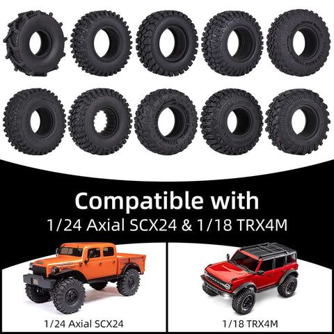 1.0 inch Tire For SCX24 TRX4M Set