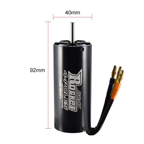 Rocket 4092 Boat Motor / 4 Sensorless Brushless 5.0mm 1250KV Black