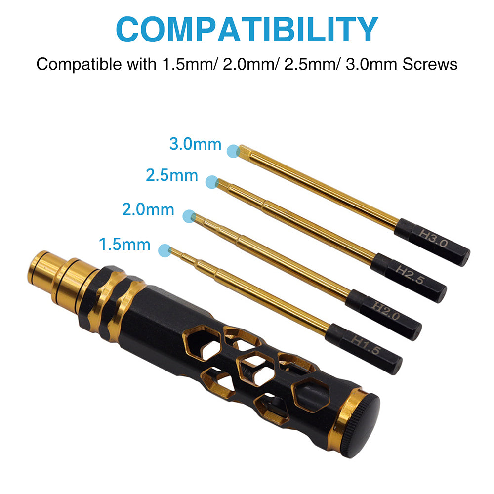 RC Hex Allen Screwdriver Set - 0.9~3.0mm Aluminum Driver
