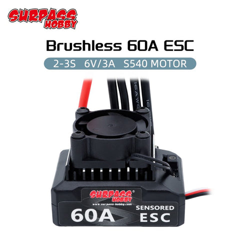 SURPASSHOBBY S60A Sensored Brushless ESC 1/10 1/12 Car