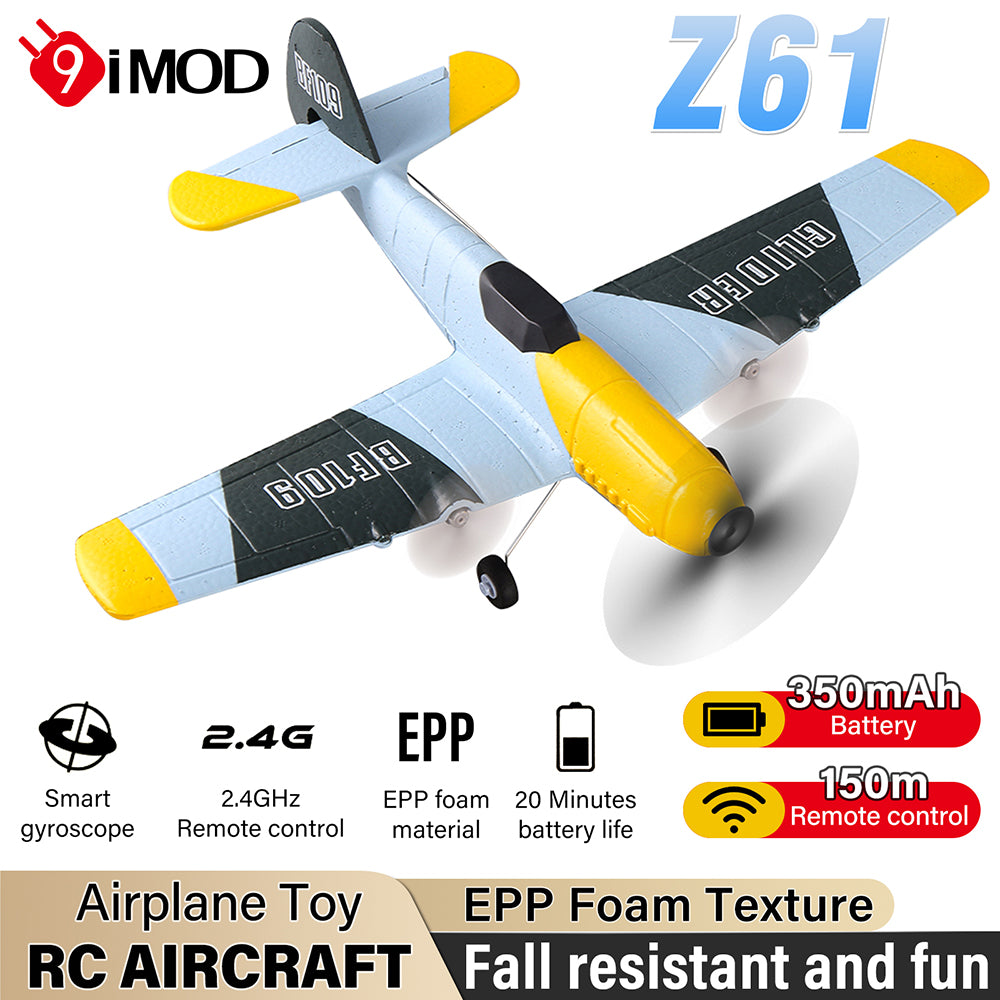 9IMOD Z61 3 Channel EPP Airplane with 2.4G Receiver, Built-in Gyroscope for Kids Beginner