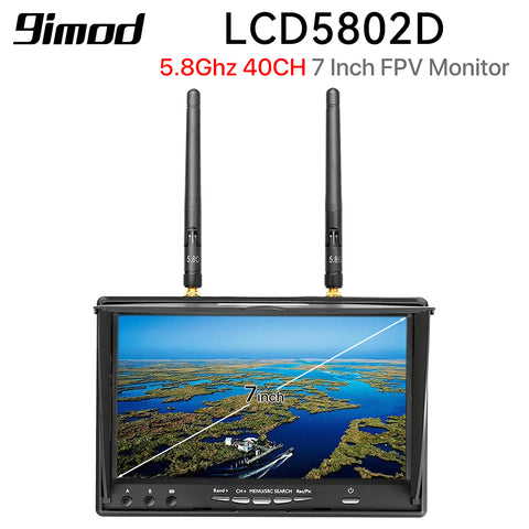 9IMOD LCD5802D FPV Monitor with DVR 5.8G 40CH 7 Inch LCD Screen