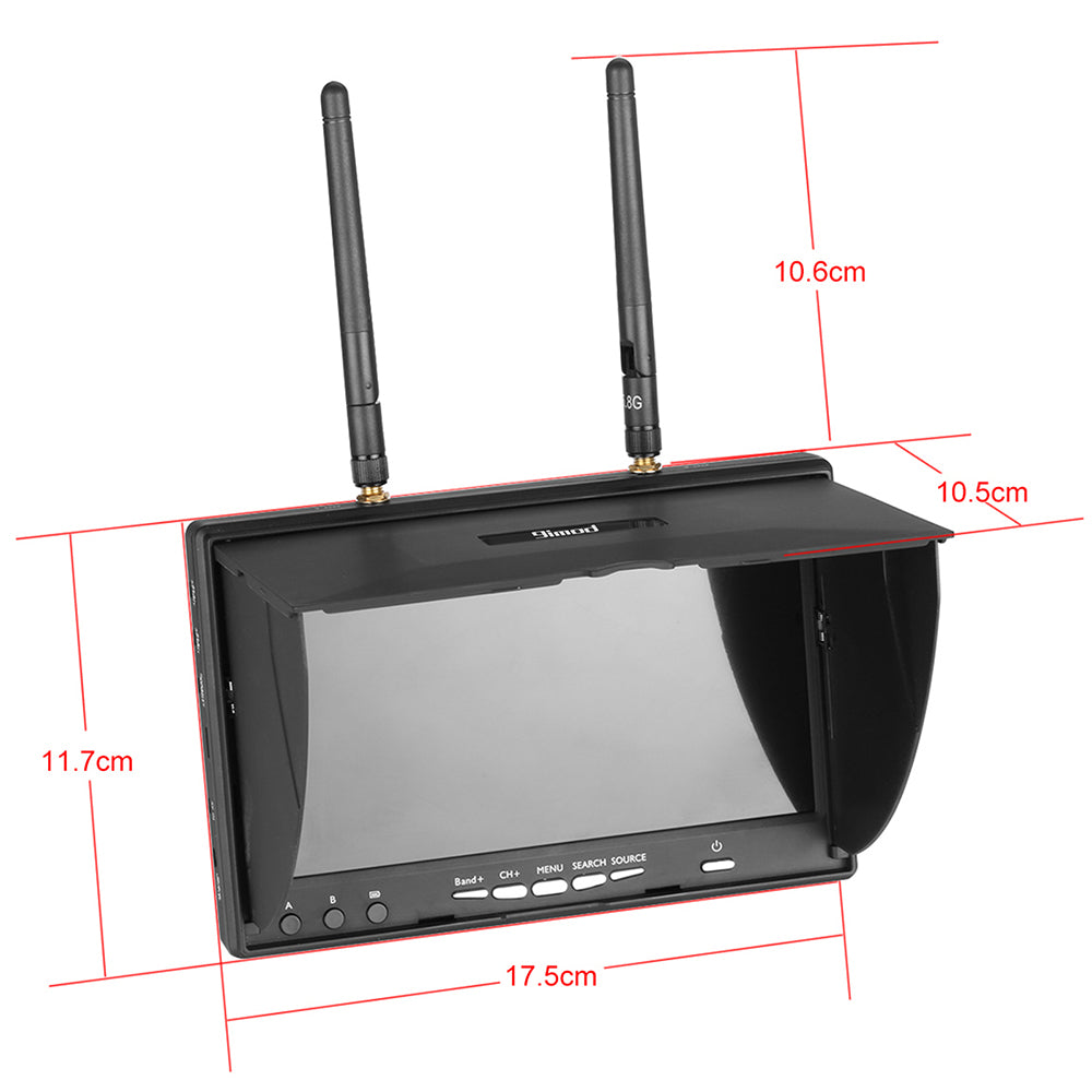 9IMOD LCD5802D FPV Monitor with DVR 5.8G 40CH 7 Inch LCD Screen