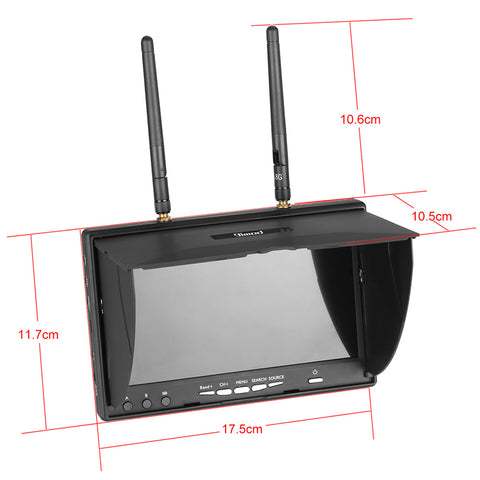 9IMOD LCD5802D FPV Monitor with DVR 5.8G 40CH 7 Inch LCD Screen