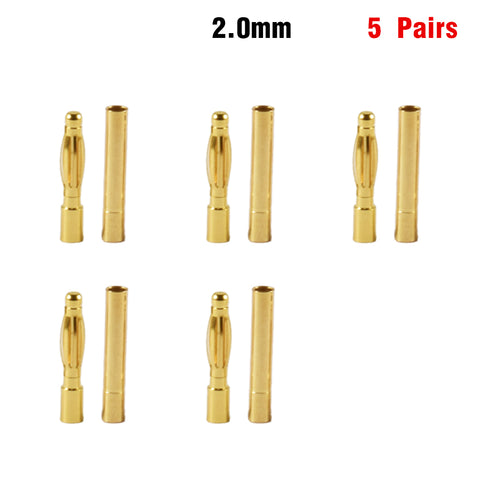 9IMOD 1/5/10Pair RC Bullet Connectors 2.0mm/3.0mm/3.5mm/4.0mm/5mm/5.5m