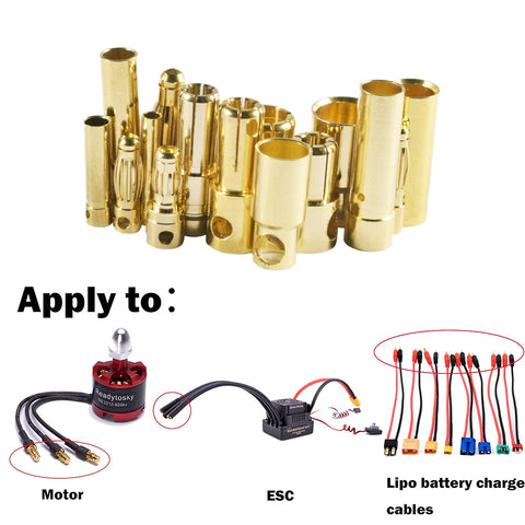 Battery Parts 5 Pair /10 2.0 3.0 3.5 4.0 5.0 5.5 6.0 8.0mm Connector
