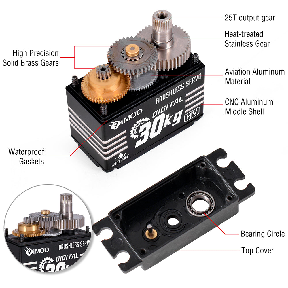 9imod BLS-HV Waterproof Metal Gear Digital Servo (20-40KG)