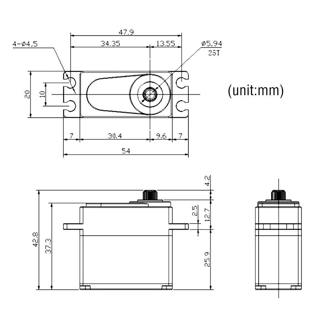 9imod BLS-HV Waterproof Metal Gear Digital Servo (20-40KG)