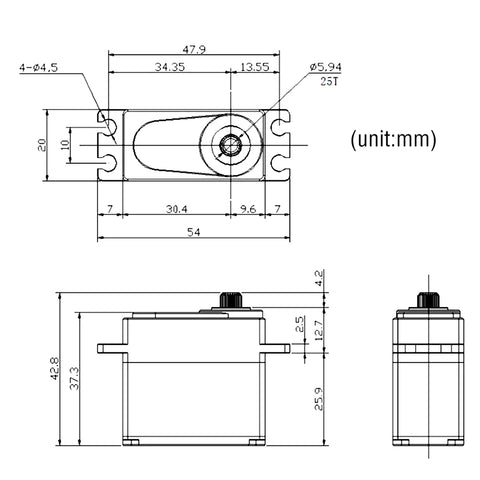 9imod BLS-HV Waterproof Metal Gear Digital Servo (20-40KG)
