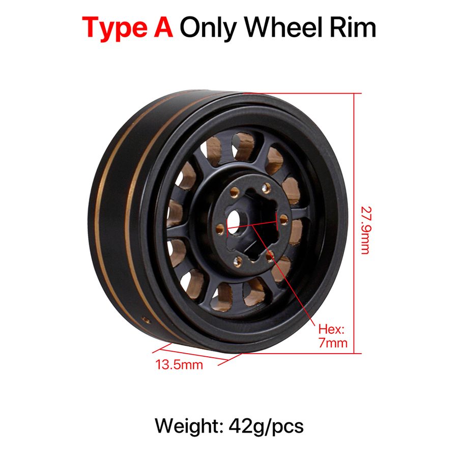 Wheel Hub / Tires Tire For 1/18 TRX4M 1/24 SCX24