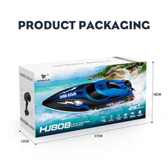 9IMOD HJ808 RC Boat 2.4G High-Speed Remote Control Racing Boat LED 370 Brushed Motor 25Km/h