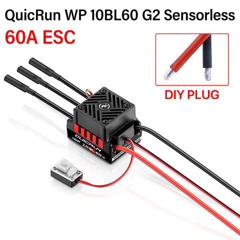 HOBBYWING QuicRun WP-10BL60 60A Waterproof Brushless ESC for 1/10 RC Cars