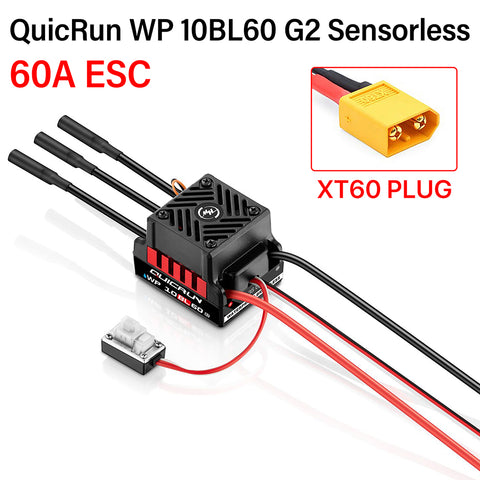 HOBBYWING QuicRun WP-10BL60 60A Waterproof Brushless ESC for 1/10 RC Cars