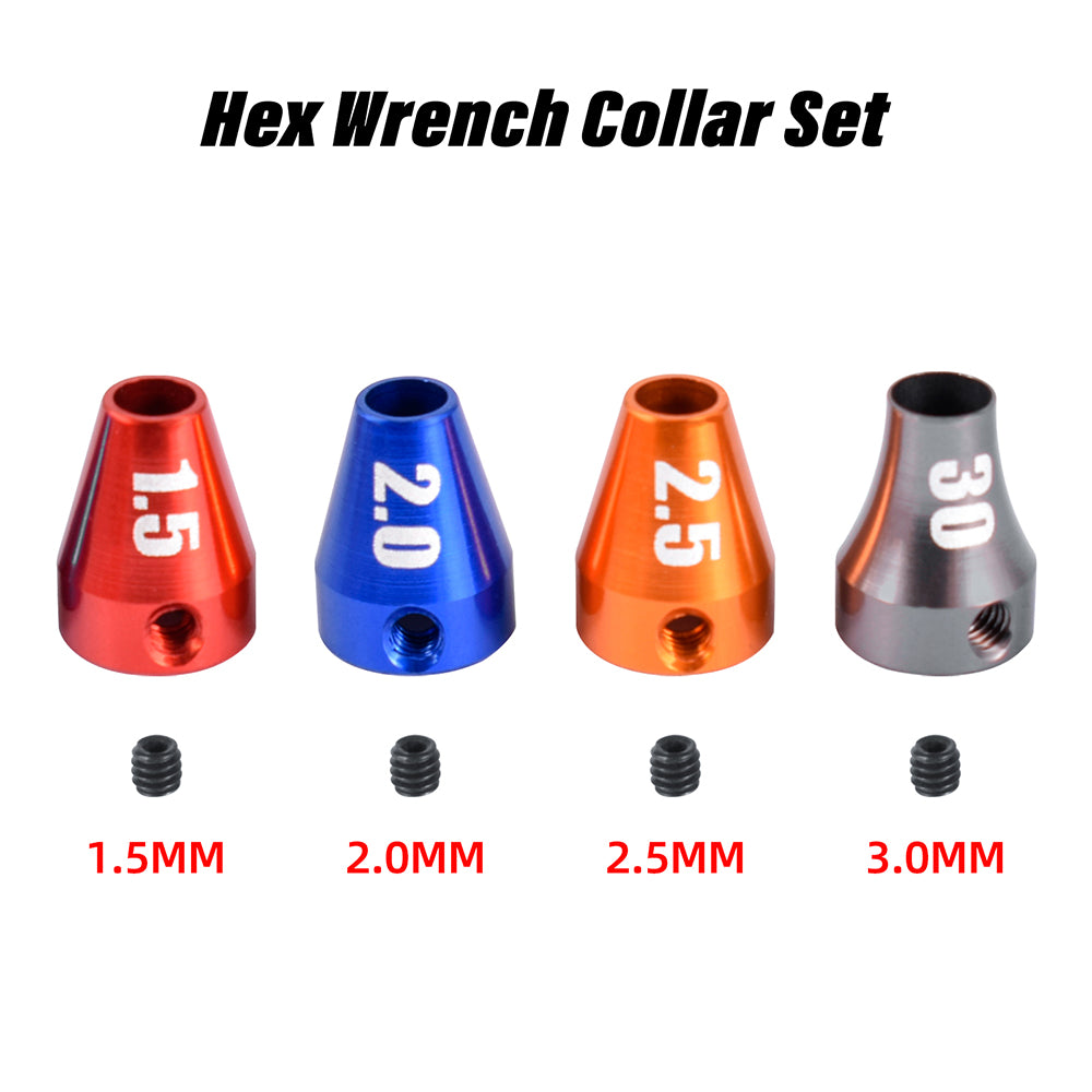 RC Hex Driver Set 4-Pack - 1.5/2.0/2.5/3.0mm with Hex Wrench Collars