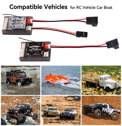 DUMBORC 10A 3-in-1 Receiver with Brushed ESC for RC Car