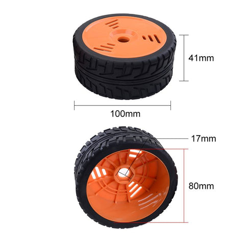 1/8 RC On-Road Buggy Wheels Tires 17mm Hex, Orange (1 Pair)