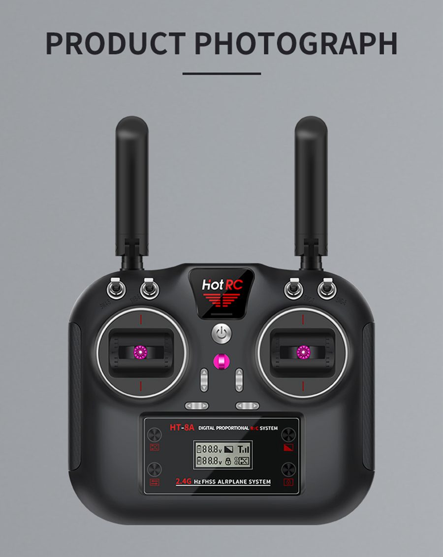 HOTRC HT-8A 8CH Transmitter +F-08A Receiver