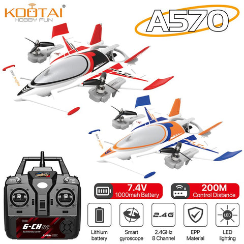 KOOTAI HOBBY FUN A570 RC Airplane 8-Channel Glider 3-axis Vector