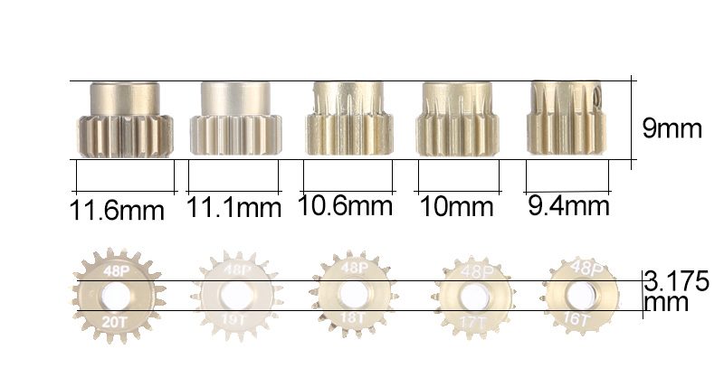 Pinion Gear 48DP 16T 17T 18T 19T 20T Combo
