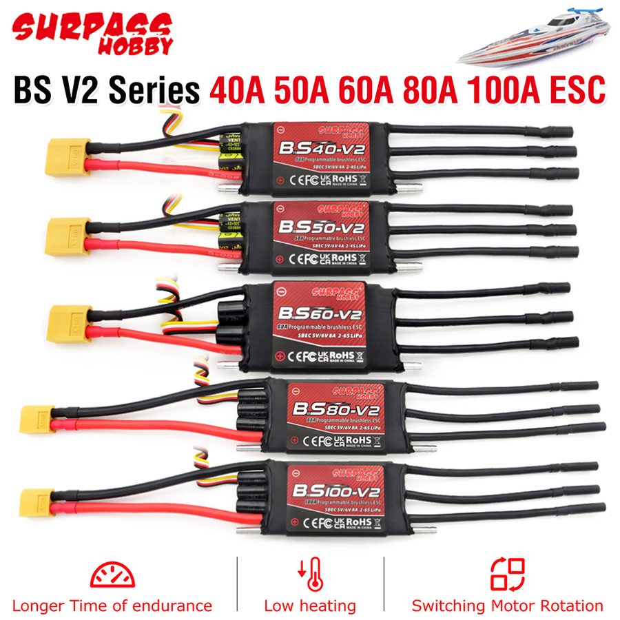 BS 40A/50A/60A/80A/100A V2 A1 Boat ESC