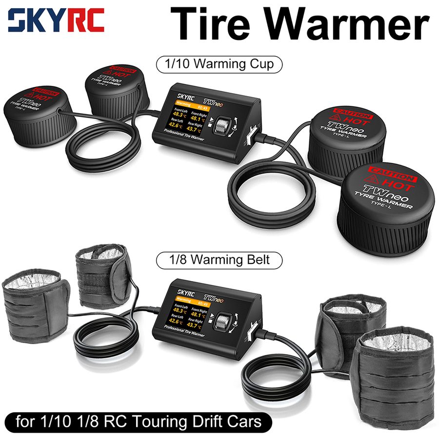 SKYRC TWneo RC Tire Warmer 20-80°C 4-Wheel Independent Heating for 1/8 1/10 Cars