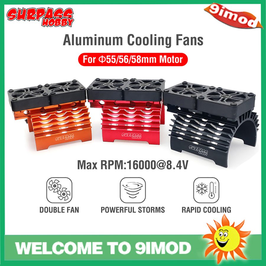 A1 Surpass 1/5 55/56/58mm Brushless Motor Fan 8.4V/16000 Cooling Red