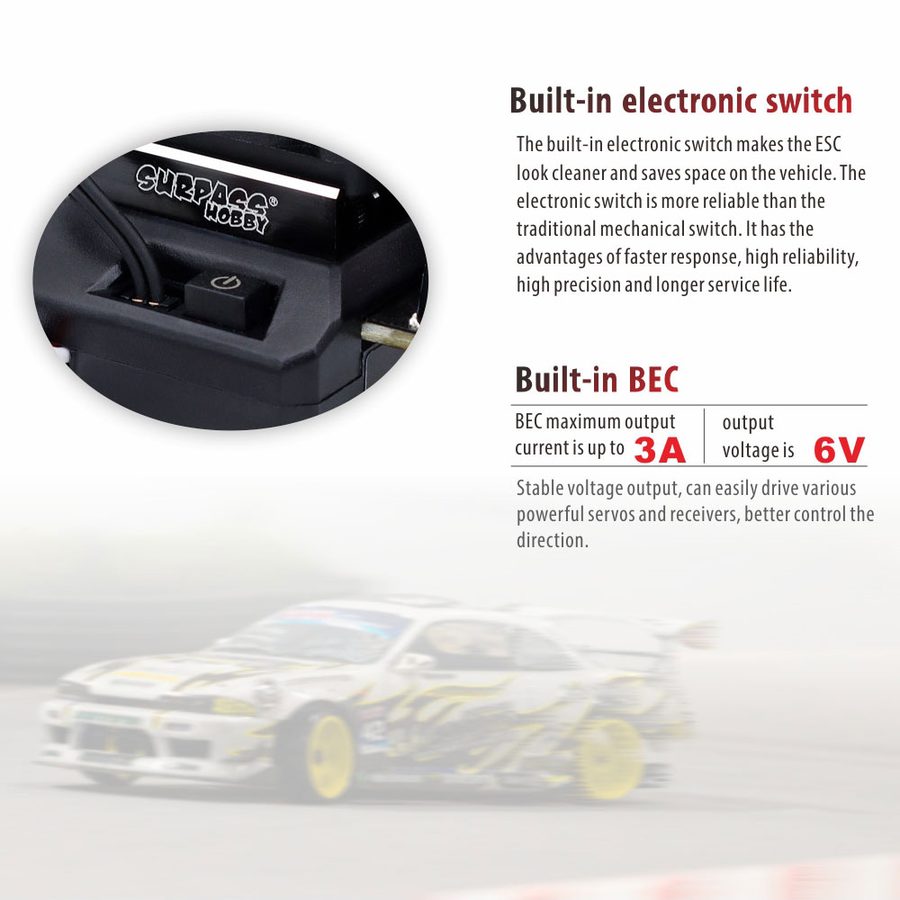 SURPASSHOBBY S60A Sensored Brushless ESC 1/10 1/12 Car