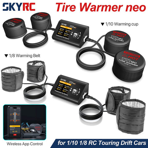 SKYRC TWneo RC Tire Warmer 20-80°C 4-Wheel Independent Heating for 1/8 1/10 Cars