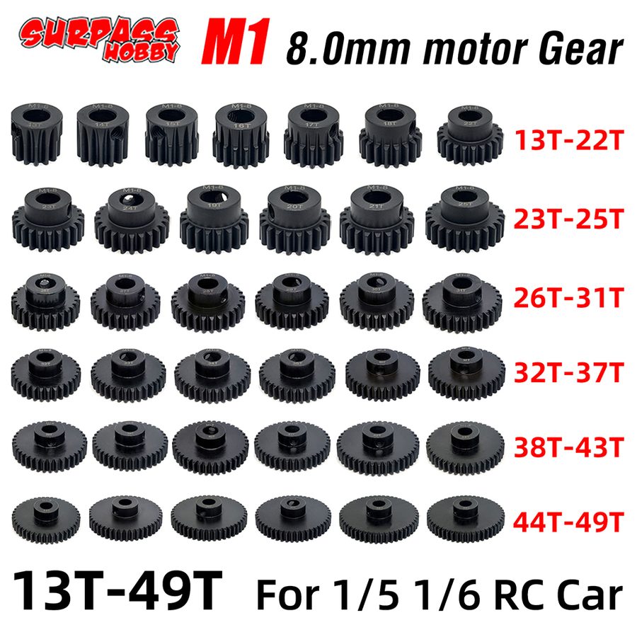 M1 8mm 13T-20T 21T-25T 26T-30T 31T-40T 41T-49T Pinion Motor Gear