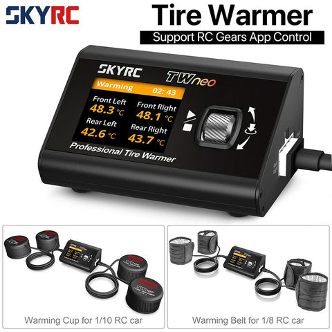 SKYRC TWneo RC Tire Warmer 20-80°C 4-Wheel Independent Heating for 1/8 1/10 Cars