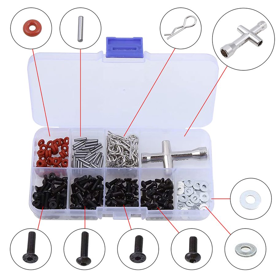 Repair Screw Tool Box 270pcs For 1/10 HSP redcat
